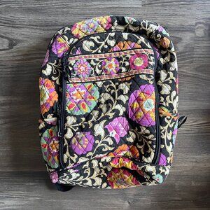 Vintage Vera Bradley Backpack, Black Purple Orange Tan Pre Loved Condition